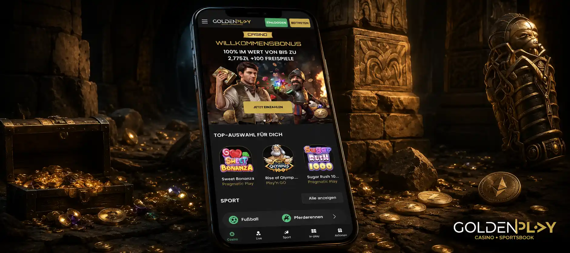 Mobile Nutzung bei Golden Play